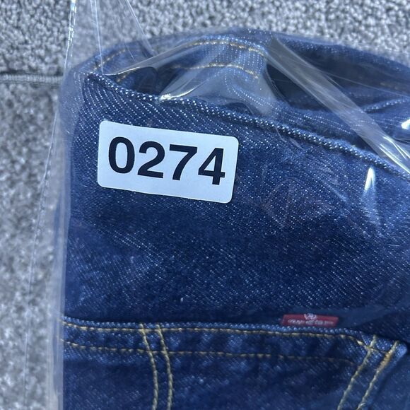 Levis 505 Jeans Mens 38x25 Hemmed Blue Denim Regular Fit Straight Leg Dark - Picture 14 of 16